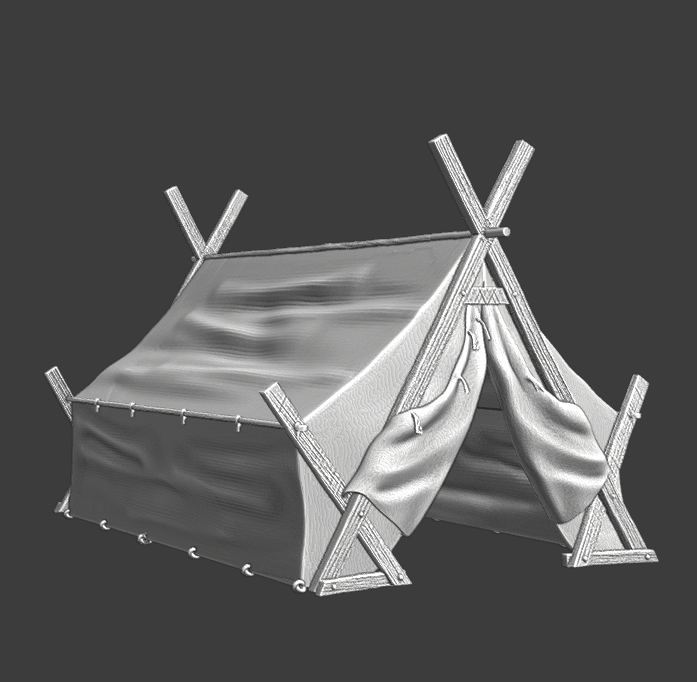 Medieval large infantry tent - wargaming model
